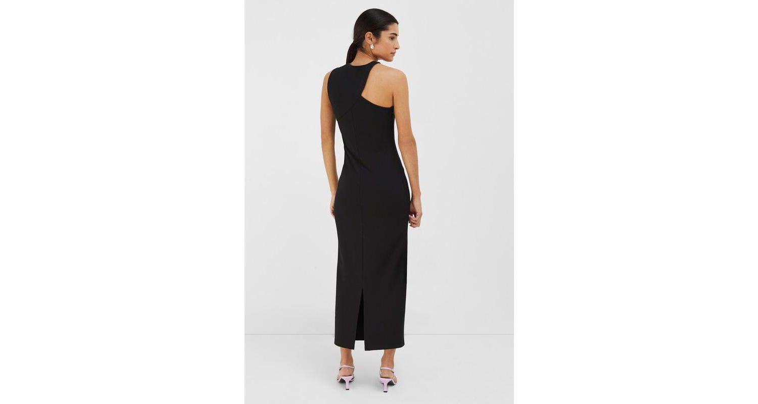 Women's Sabrina Shoulder-Cutout Straight Midi Dress with Back Slit
