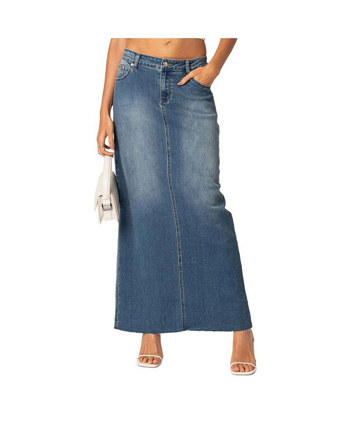 Long denim shop skirts macy's