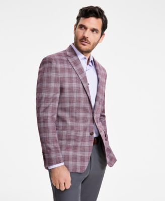 Michael Kors Men s Classic Fit Berry Plaid Sport Coat Macy s