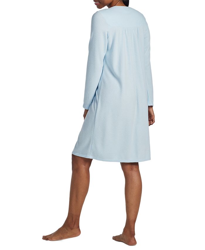 Miss Elaine Women's Short Nightgown – Cotton Blend Knit, Cap Sleeves, Round Neck, Machine Washable - View #5