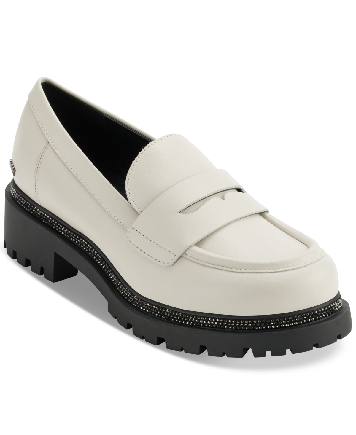 Shop Dkny Women's Rudy Slip-on Penny Loafer Flats In Pebble