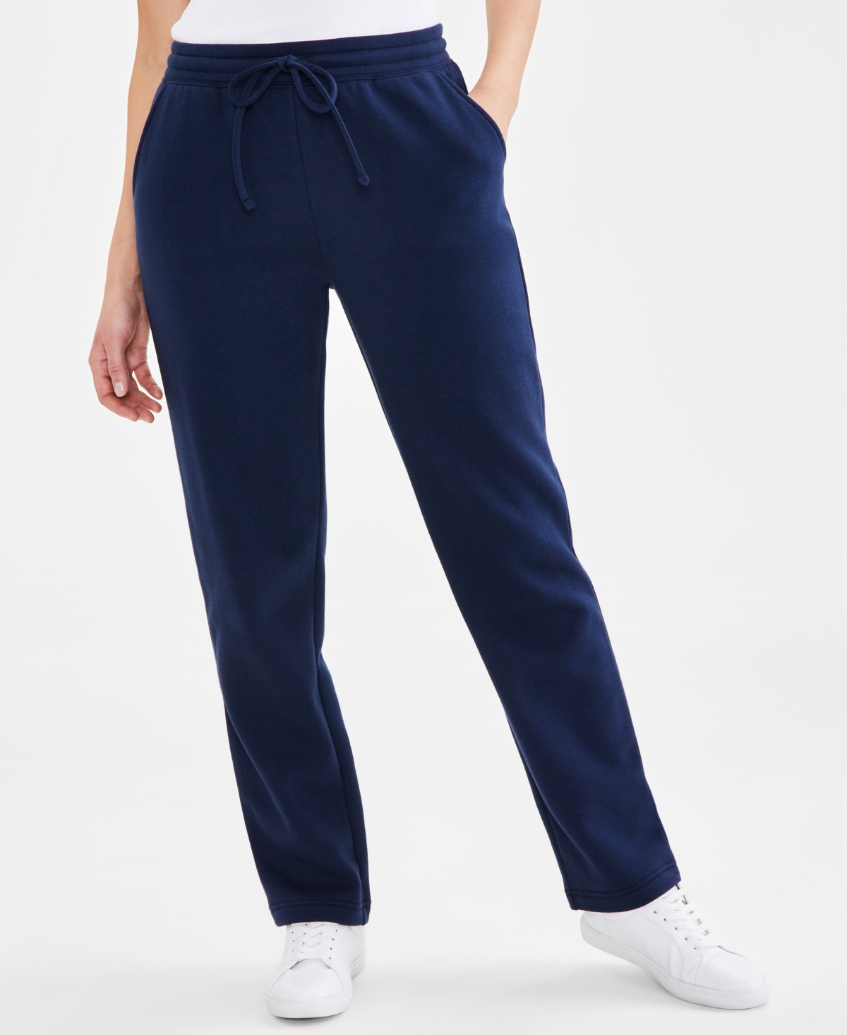 Style & Co Petite Cotton Fleece Drawstring Sweatpants, Created for Macy's - Industrial Blue