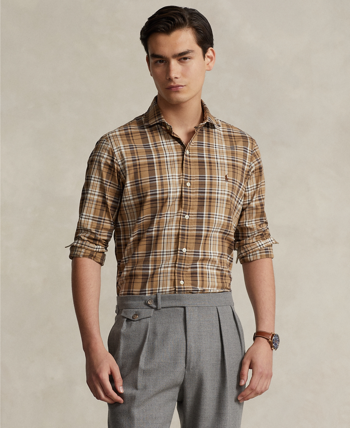 Polo Ralph Lauren Men's Classic-fit Plaid Twill Shirt In Brown Multi