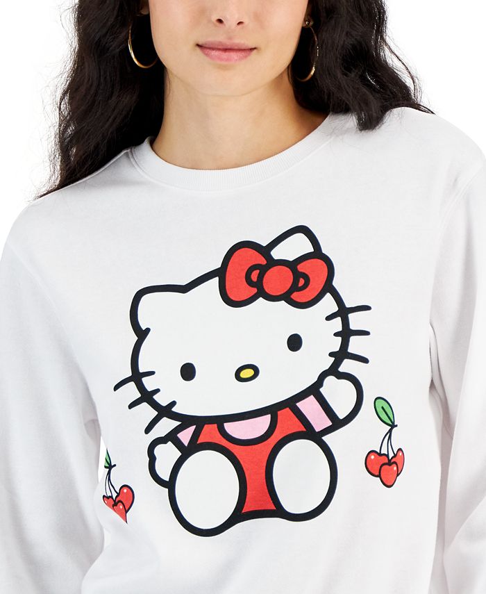 Love Tribe Juniors' Hello Kitty Cherry Graphic Sweatshirt - Macy's