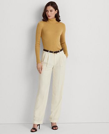 Lauren Ralph Lauren Metallic Ribbed Turtleneck Sweater - Macy's