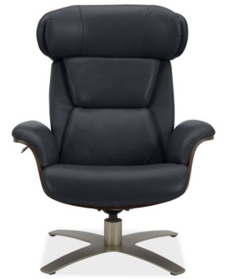 Janer Leather Swivel Chair, Created for Macy's