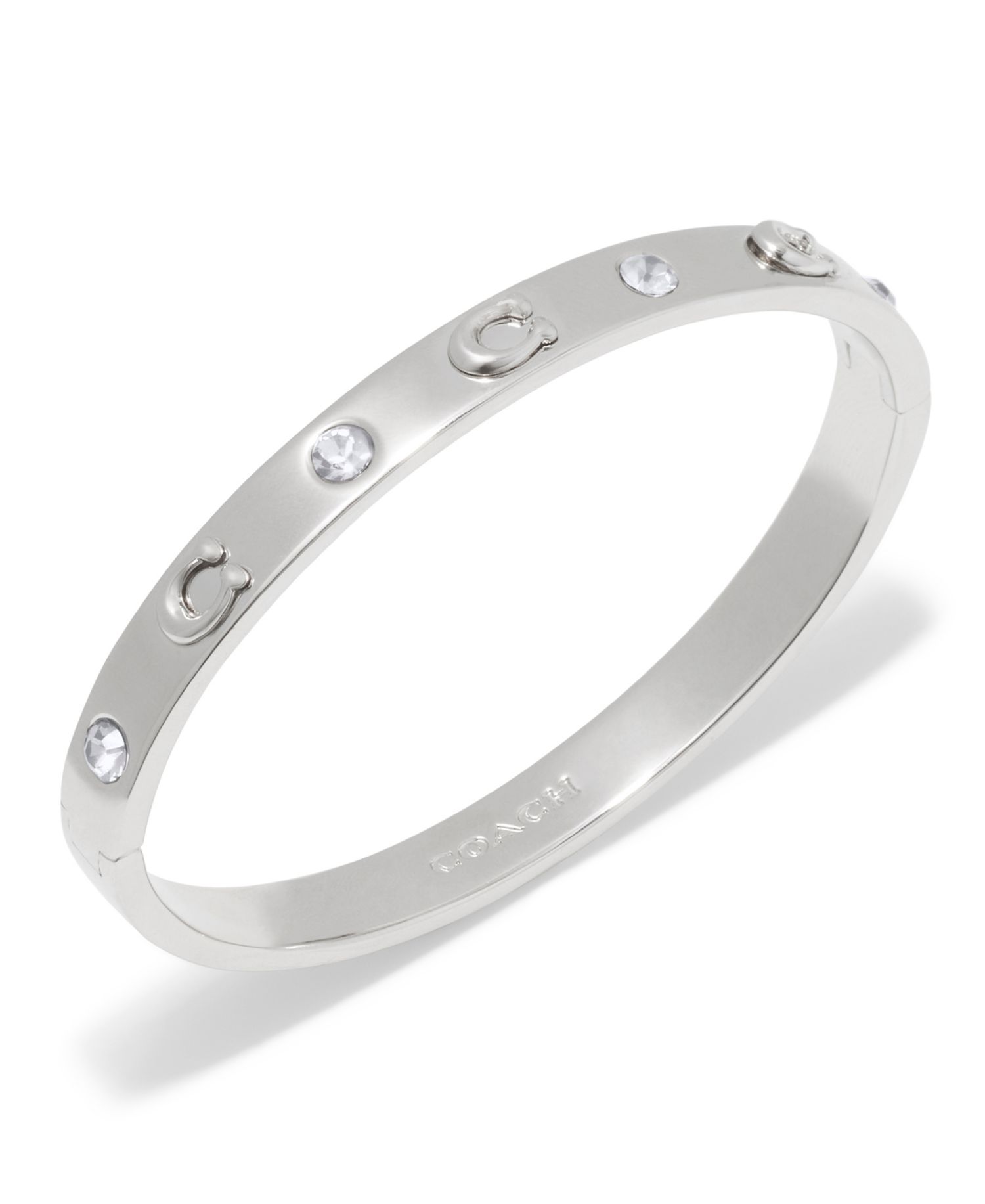 Boxed Faux Stone Signature Sculpted C Bangle Bracelet