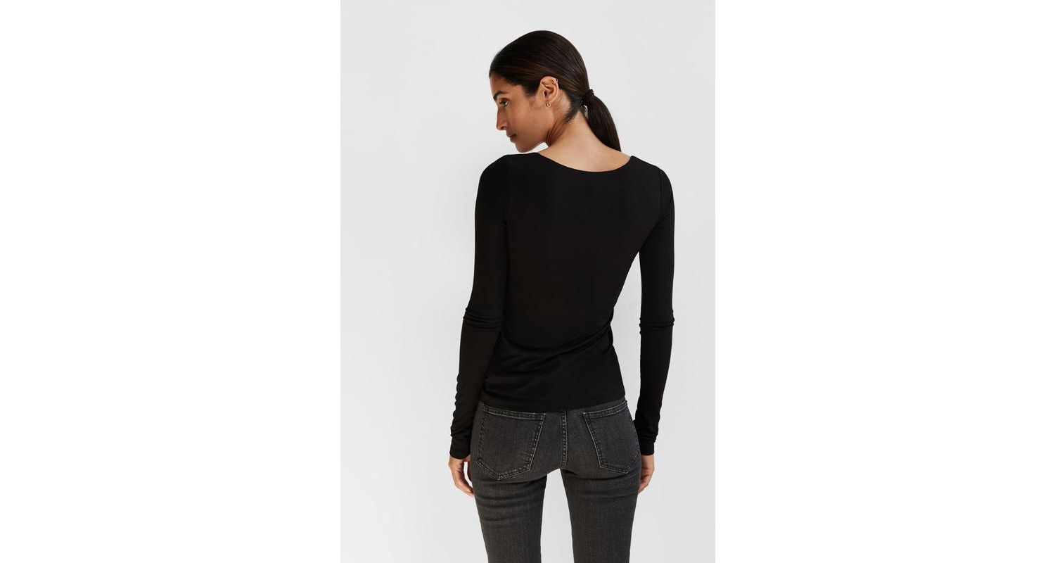 Women's Yvonne Square-Neck Long-Sleeve Jersey Top