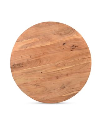 Eske 35.5" Acacia Wood Round Storage Coffee Table