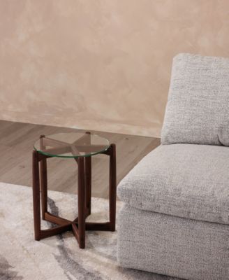Hetta 19.69" Walnut Round Side Table