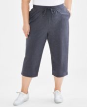 Weintee Women's Plus Size Cotton Capris with Pockets 2X Dark Gray at   Women's Clothing store