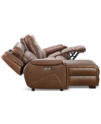 CLOSEOUT! Hansley 3-Pc. Zero Gravity Leather Sectional with Power Recliner and Chaise, Created for Macy's