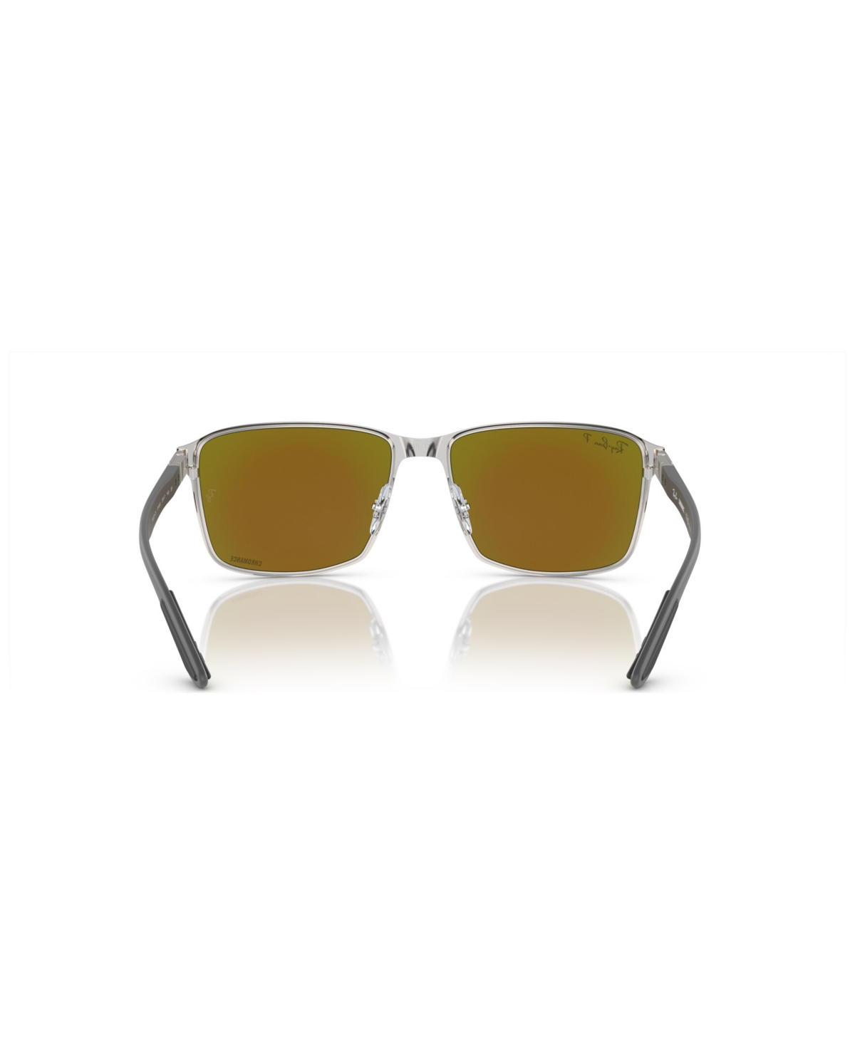 Ray Ban Unisex Polarized Sunglasses, Mirror Rb3721ch In Black On Silver