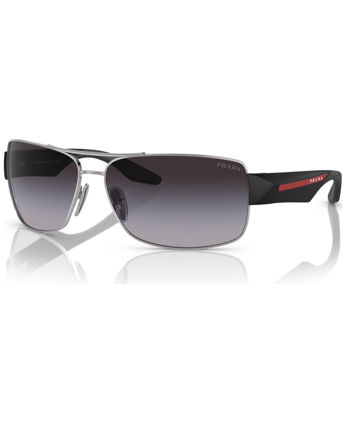 Prada Men's Polarized Sunglasses, Ps 50zs In Silver