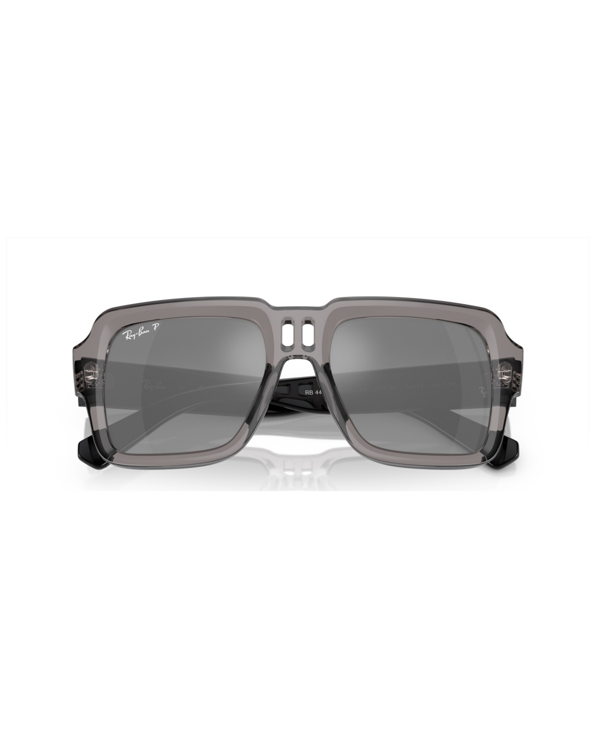 Ray Ban Unisex Magellan Polarized Sunglasses, Mirror Gradient Rb4408 In Transparent Gray