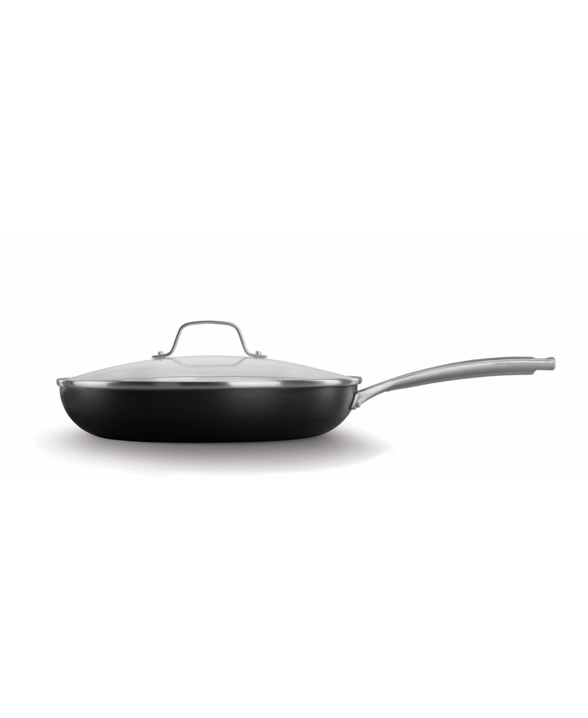 Calphalon Classic Oil Infused Ceramic 12" Fry Pan With Cover In Black