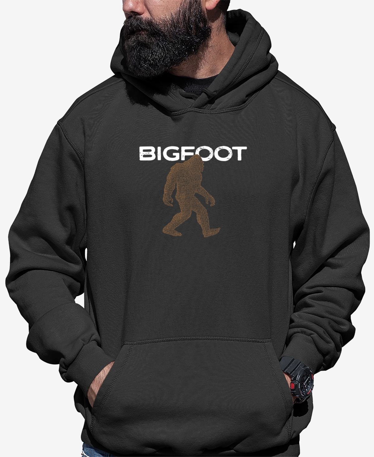 La Pop Art Men's Bigfoot - Men's Word Art Hooded Sweatshirt