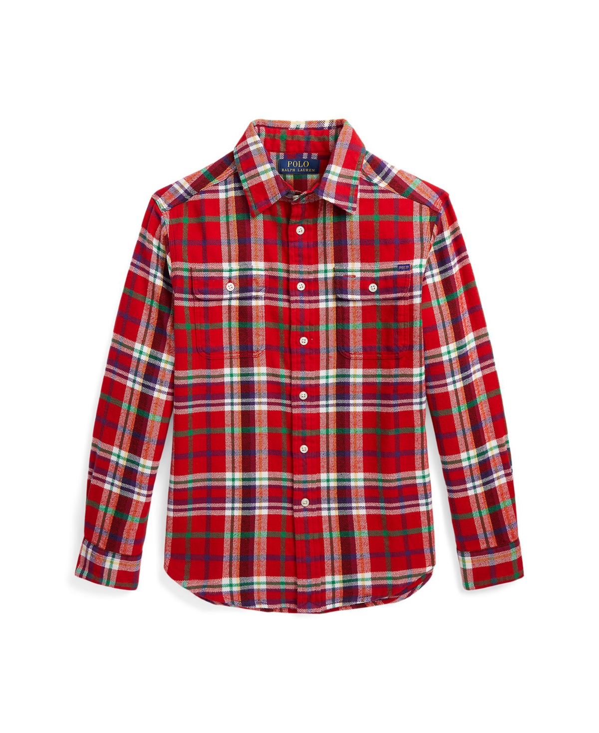 Polo Ralph Lauren Kids' Little And Toddler Boys Plaid Cotton Flannel Shirt In Red,white Multi