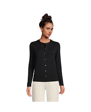 Lands End Women s Fine Gauge Cotton Cardigan Sweater Macy s