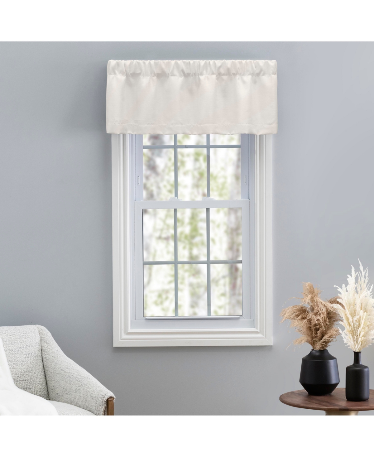 Grasscloth Lined Curtain Valance 54"W x 15"L - Sage