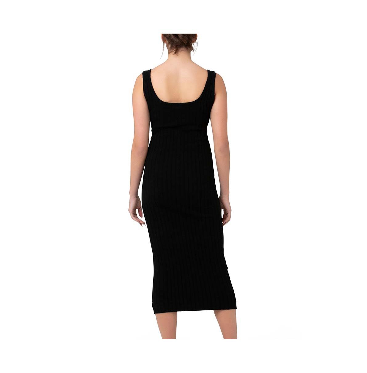 Ripe Maternity Maternity Ripe Faye Nursing Rib Knit Dress- Black