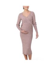 Ripe Maternity Heidi Nursing Knit Dress Pink Marle