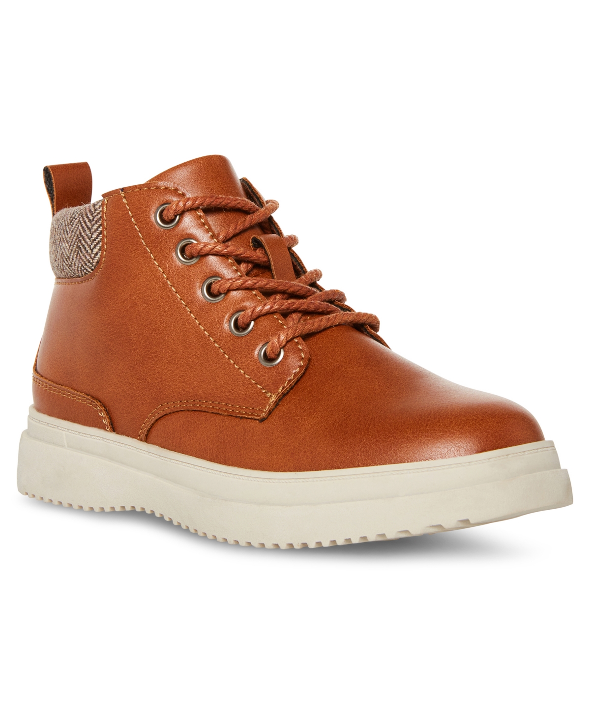 Steve Madden Big Boys Bbarron Lace-up Casual Boot In Cognac