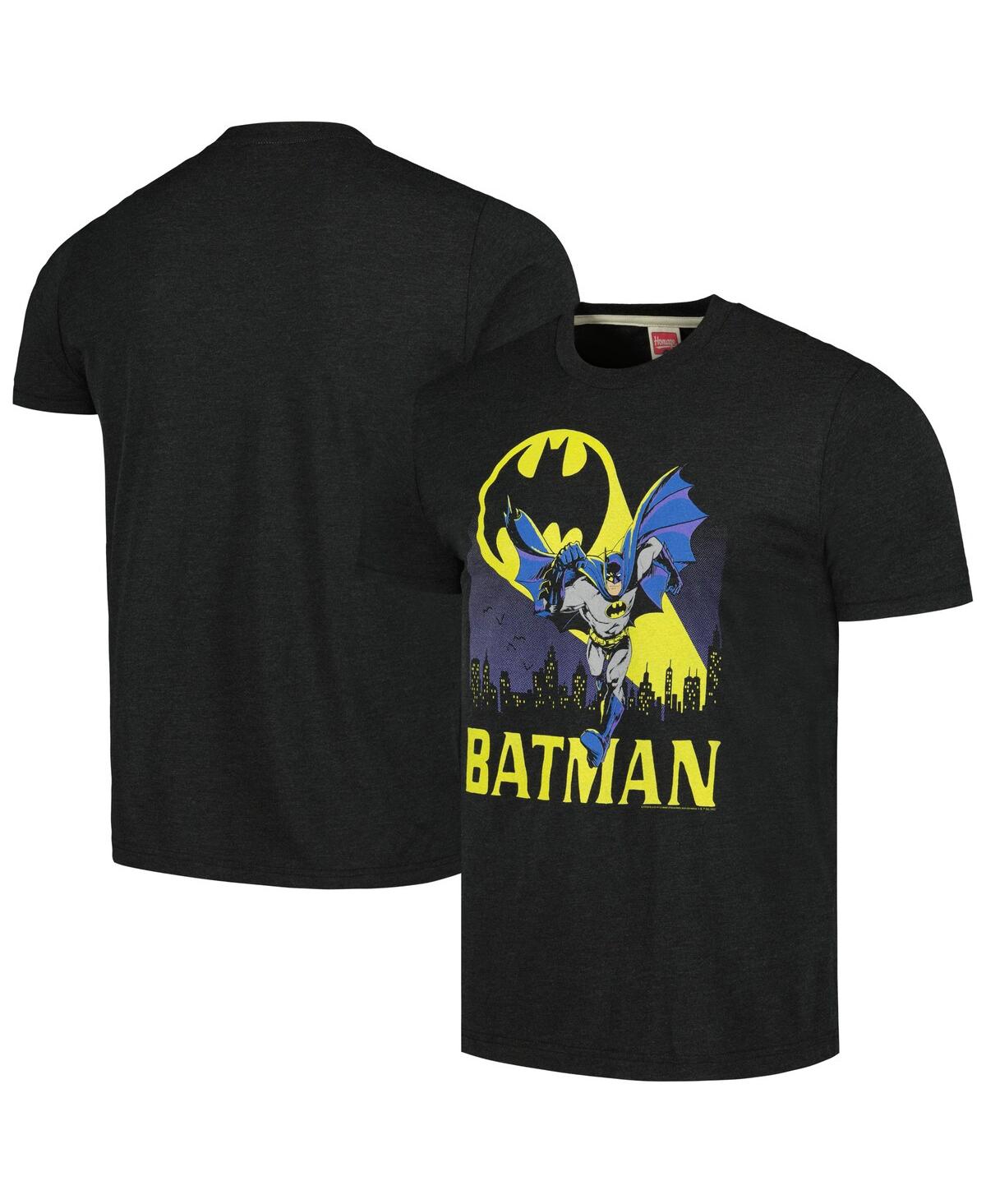 Men's and Women's Homage Charcoal Batman Graphic Tri-Blend T-shirt - Charcoal