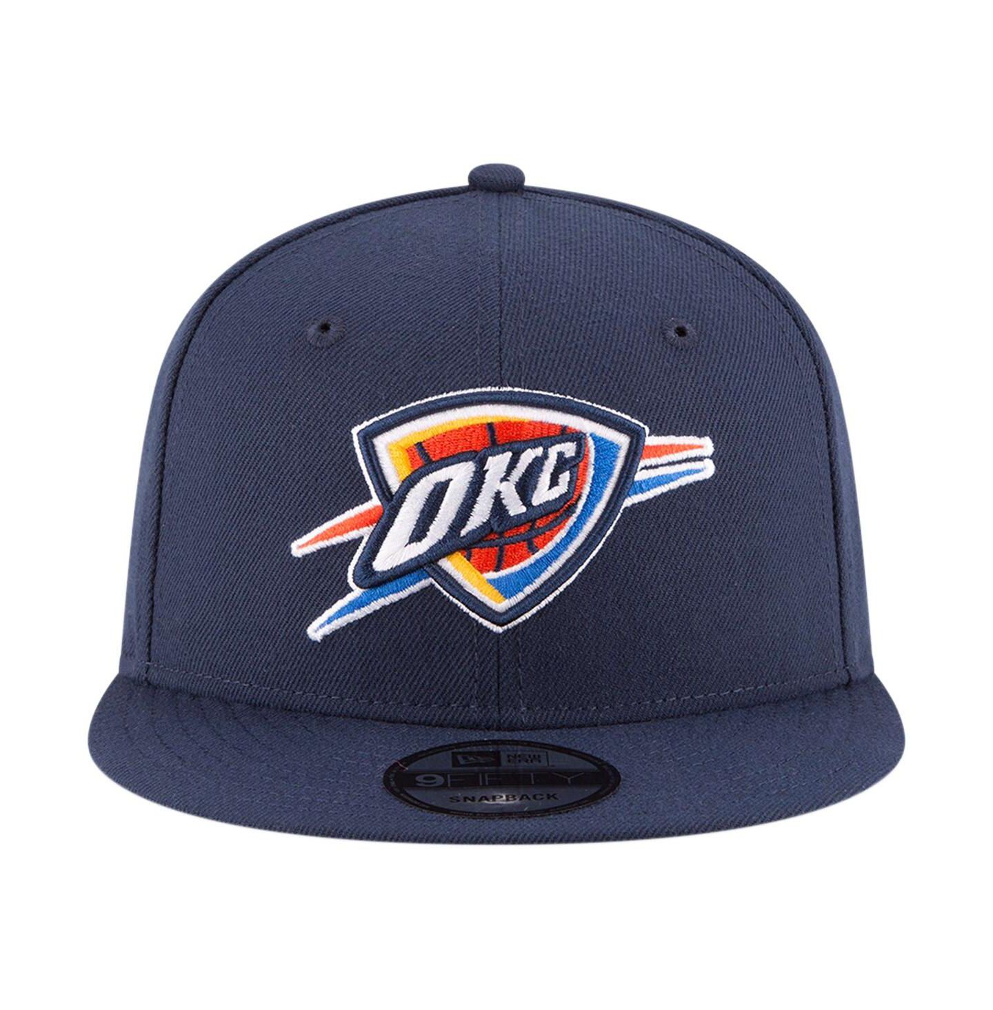 Мужская кепка New Era Navy Oklahoma City Thunder Official Team Color 9FIFTY Adjustable Snapback Hat — фото 3