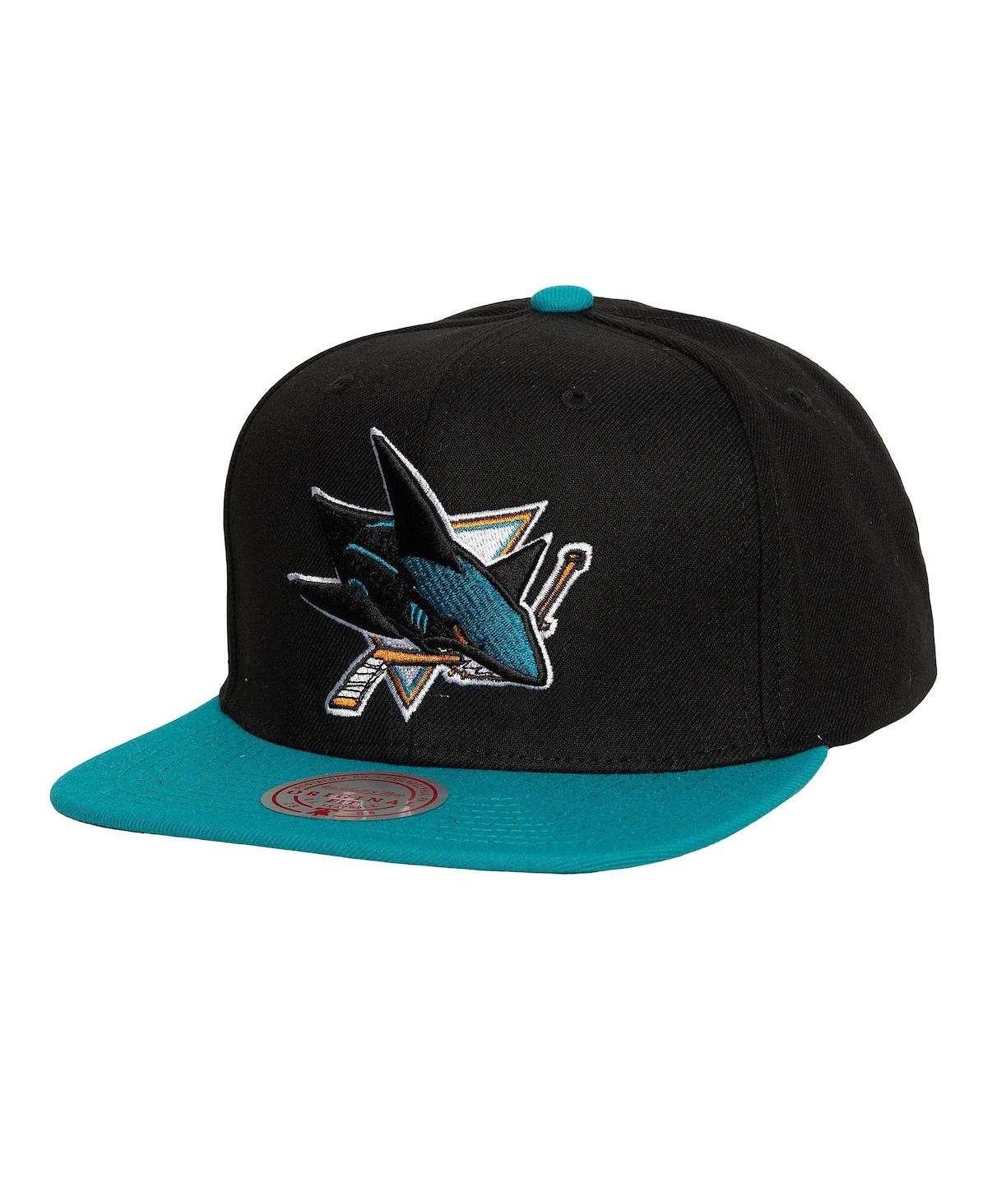Mitchell & Ness Men's  Black San Jose Sharks Core Team Ground 2.0 Snapback Hat In Black