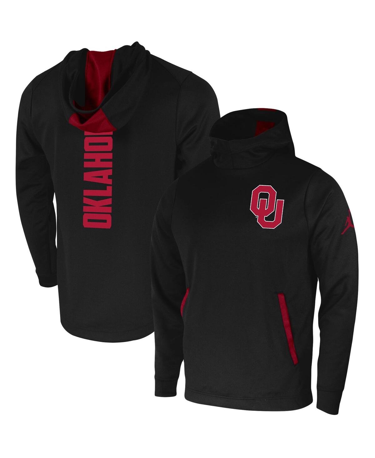 Men's Jordan Black Oklahoma Sooners 2-Hit Performance Pullover Hoodie - Black