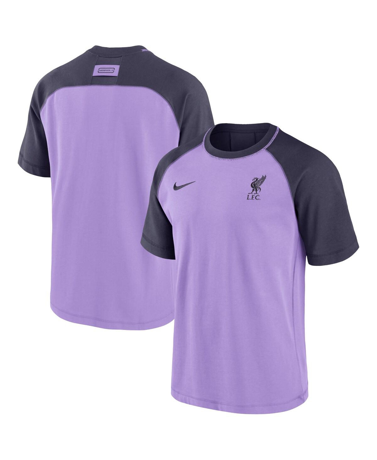 Shop Nike Men's  Purple Liverpool Travel Raglan T-shirt