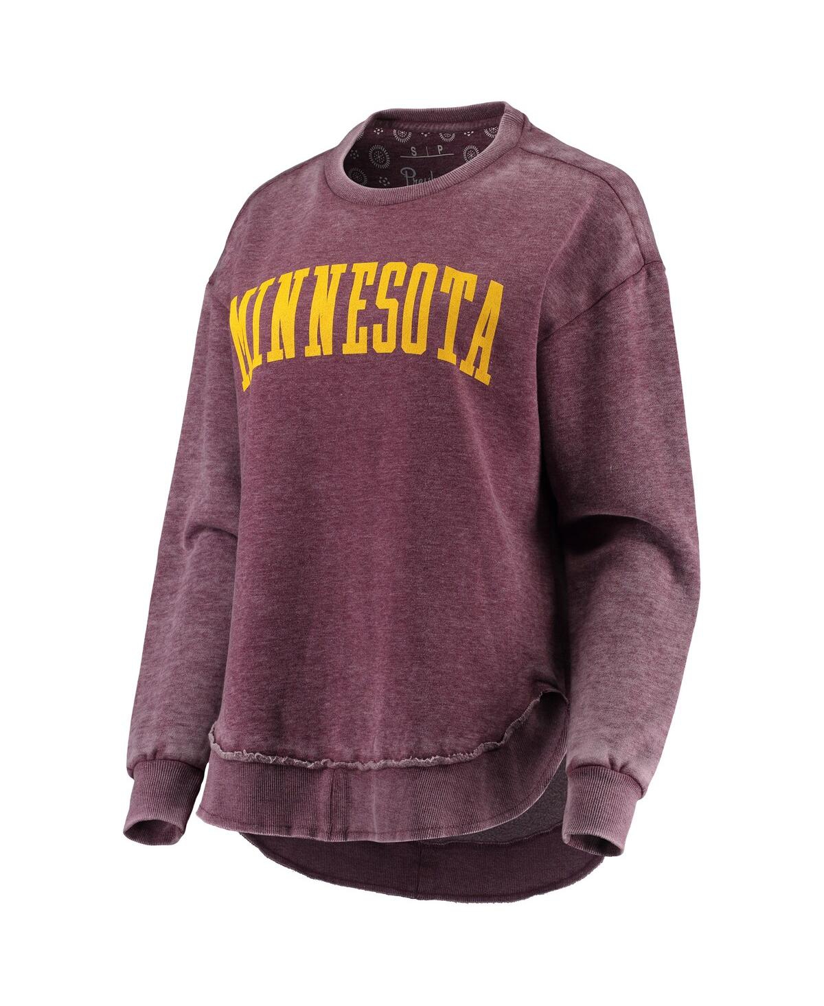 PRESSBOX WOMEN'S PRESSBOX MAROON MINNESOTA GOLDEN GOPHERS VINTAGE-LIKE WASH PULLOVER SWEATSHIRT 