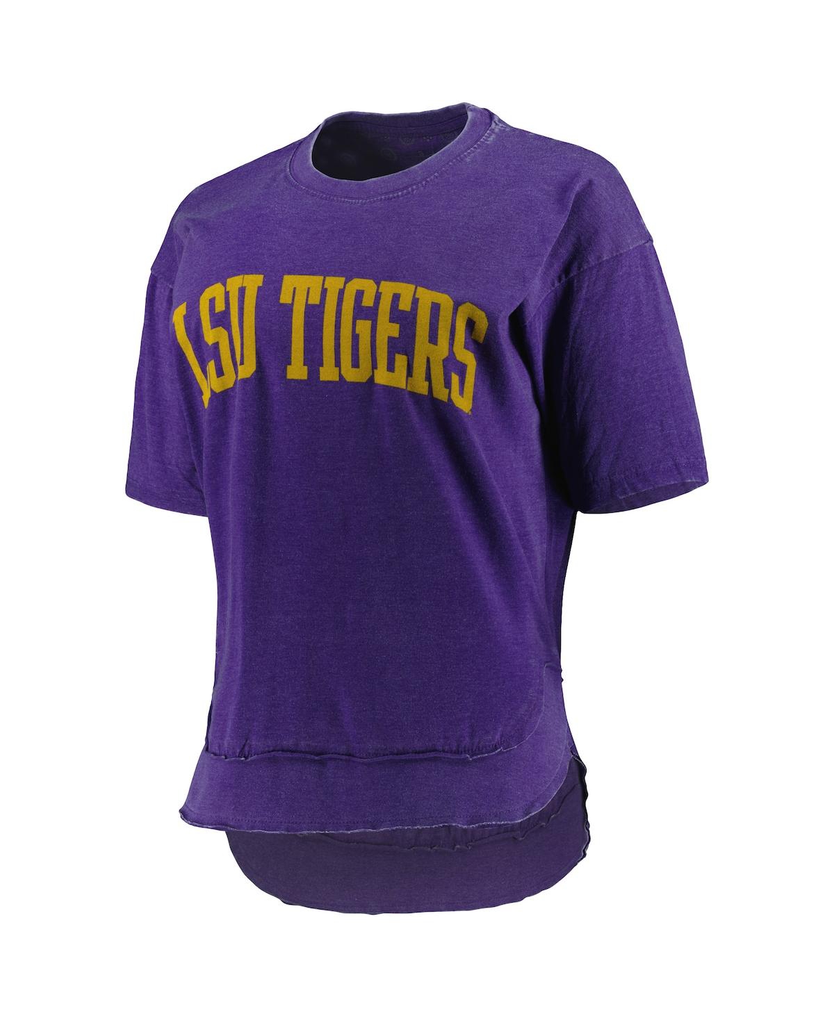 PRESSBOX WOMEN'S PRESSBOX PURPLE LSU TIGERS ARCH PONCHO T-SHIRT 
