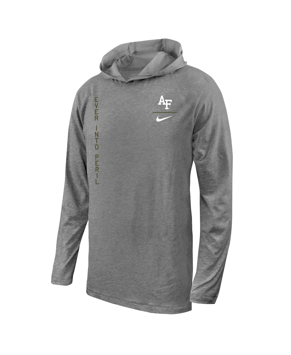 Men's NikeAir Force Falcons Rivalry Pullover Long Sleeve Hoodie T-shirt - Heather Gray