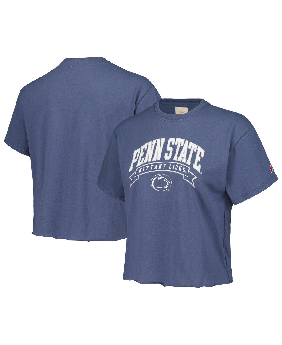 Women's League Collegiate Wear Navy Penn State Nittany Lions Banner Clothesline Cropped T-shirt - Navy