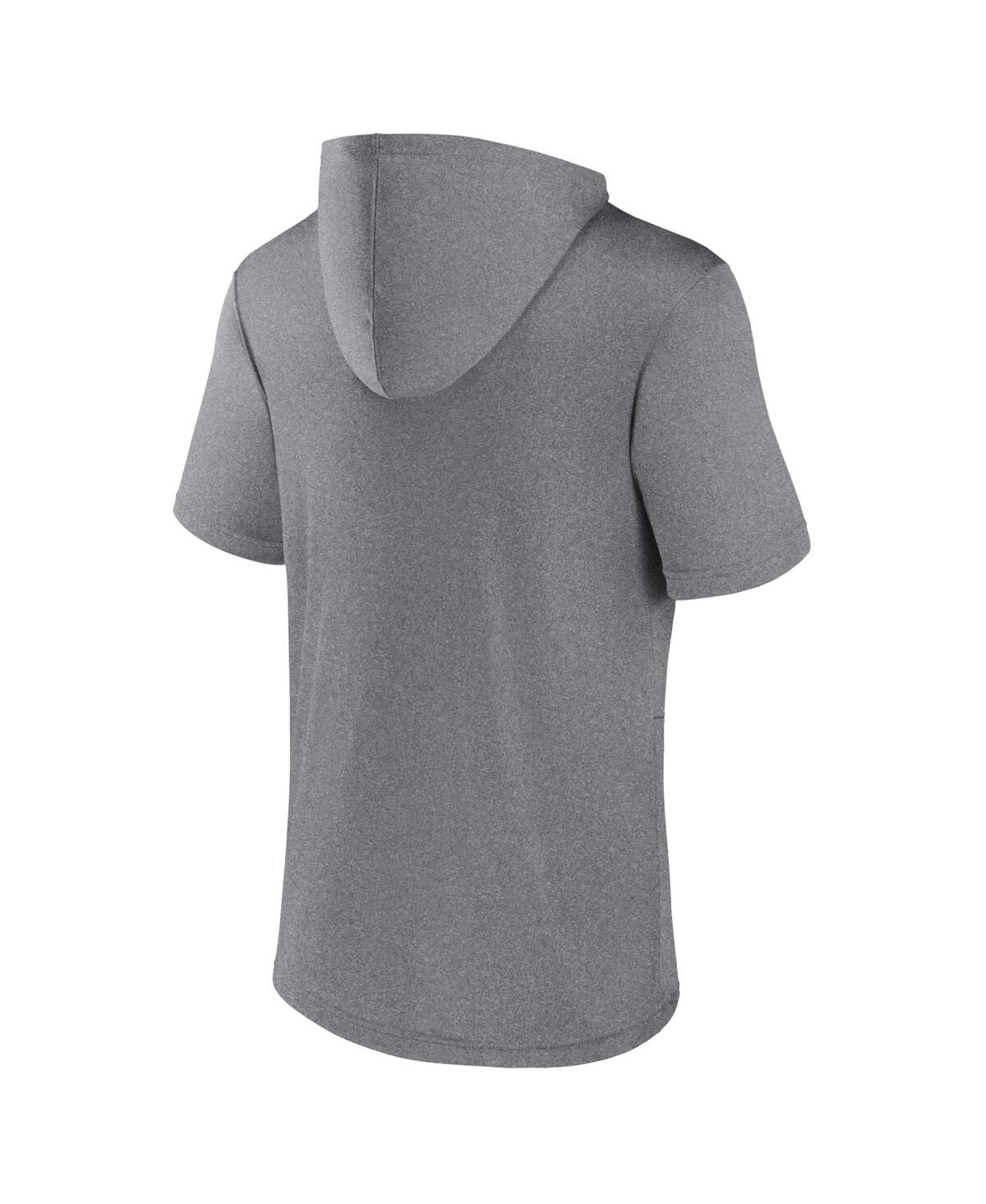 Fanatics Men's  Heather Gray Nebraska Huskers Modern Stack Hoodie T-shirt In Heather Gray
