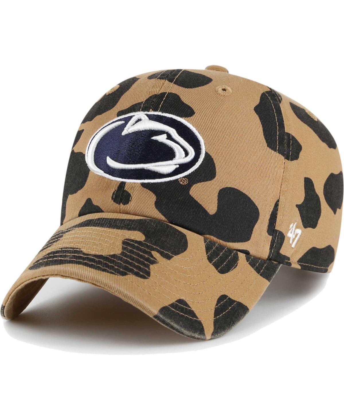 Shop 47 Brand Women's ' Penn State Nittany Lions Rosette Leopard Clean Up Adjustable Hat In Brown