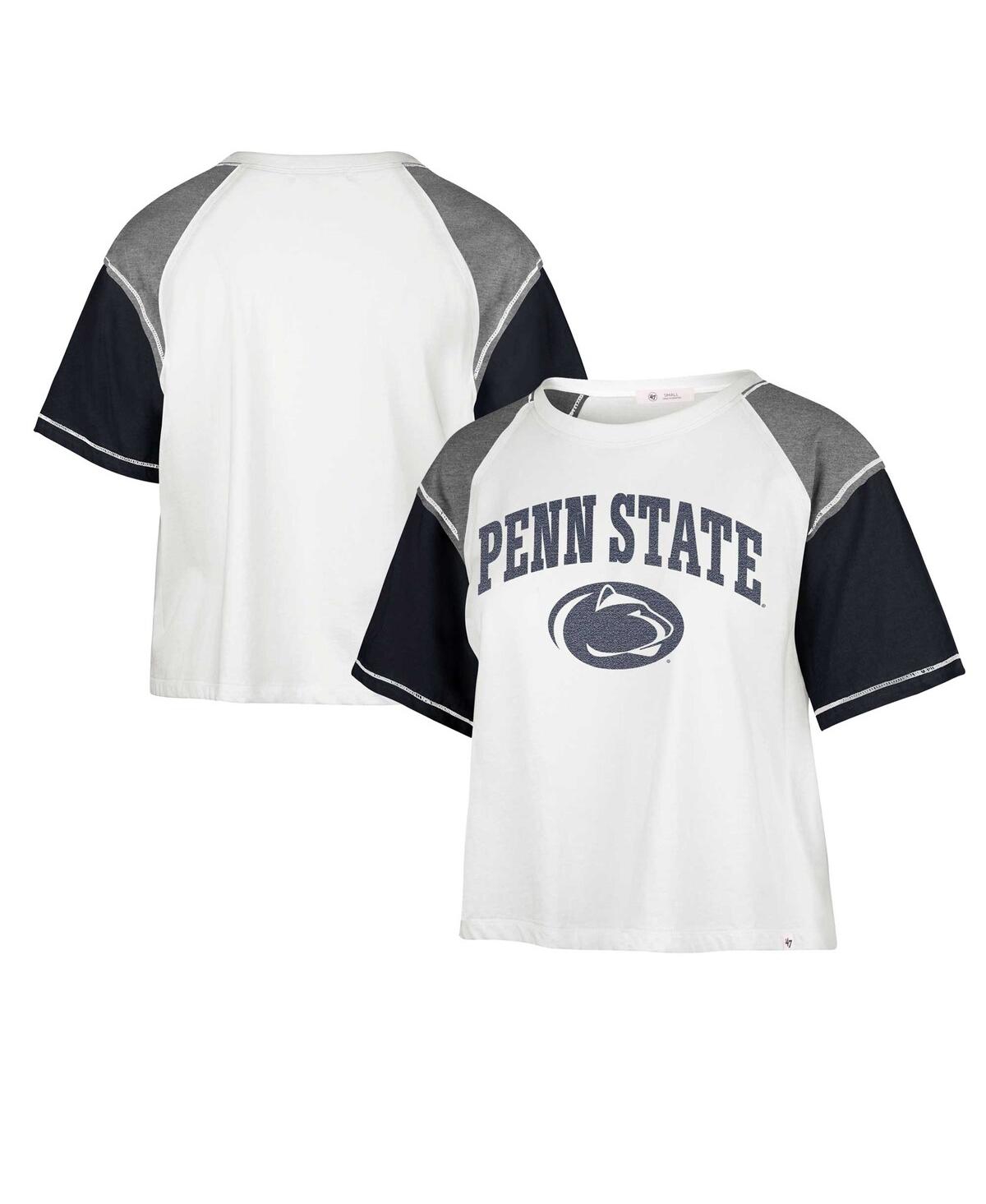 47 BRAND WOMEN'S '47 BRAND WHITE PENN STATE NITTANY LIONS SERENITY GIA CROPPED T-SHIRT 