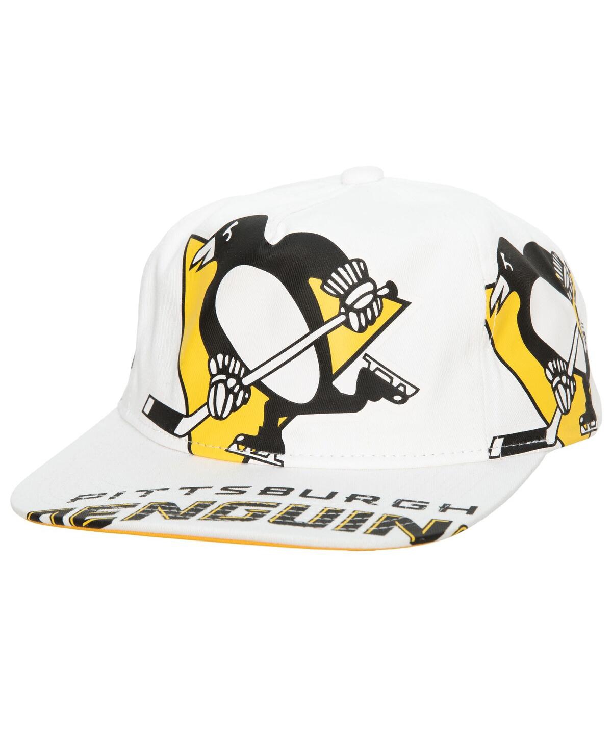 Mitchell & Ness Men's  White Pittsburgh Penguins In Your Face Deadstock Snapback Hat