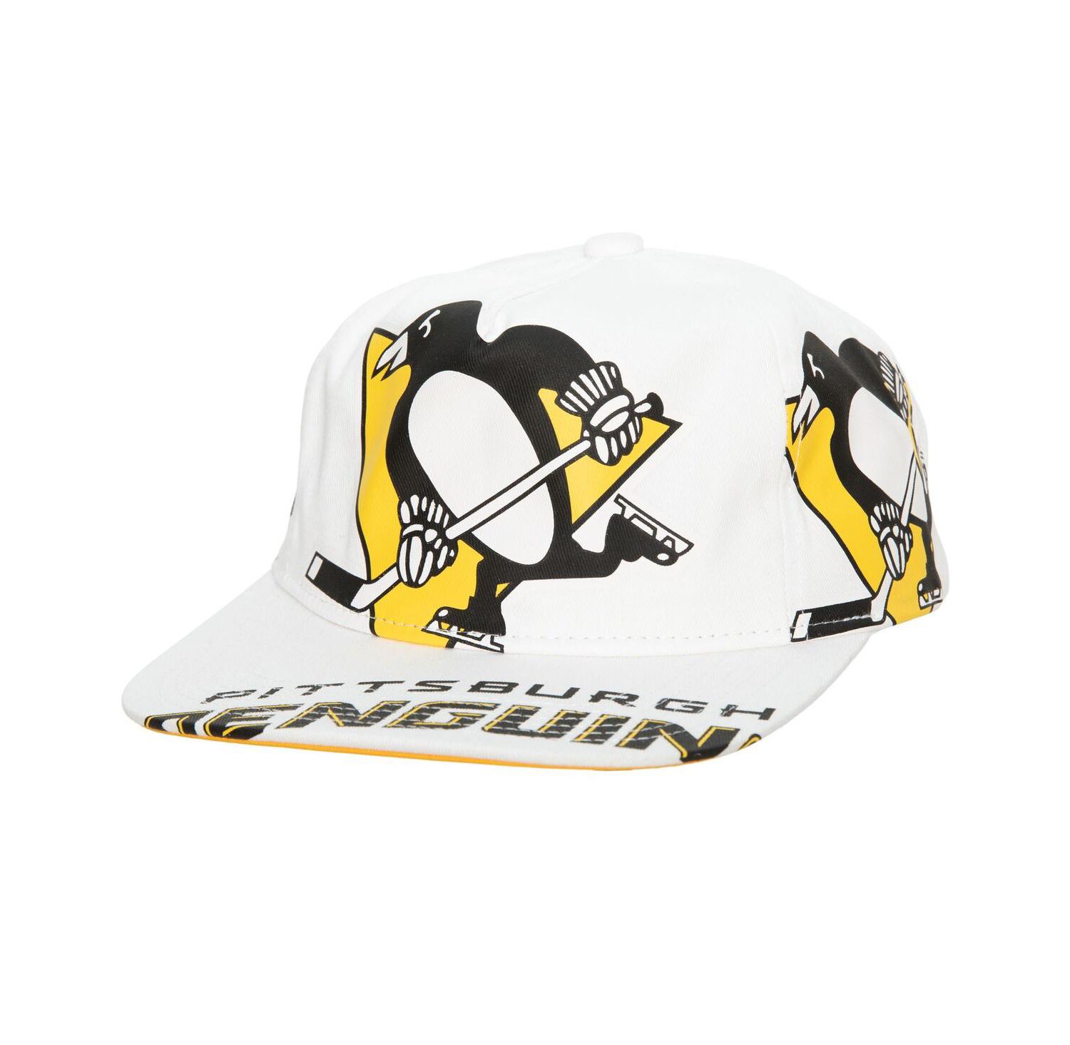 Men's White Pittsburgh Penguins In Your Face Deadstock Snapback Hat