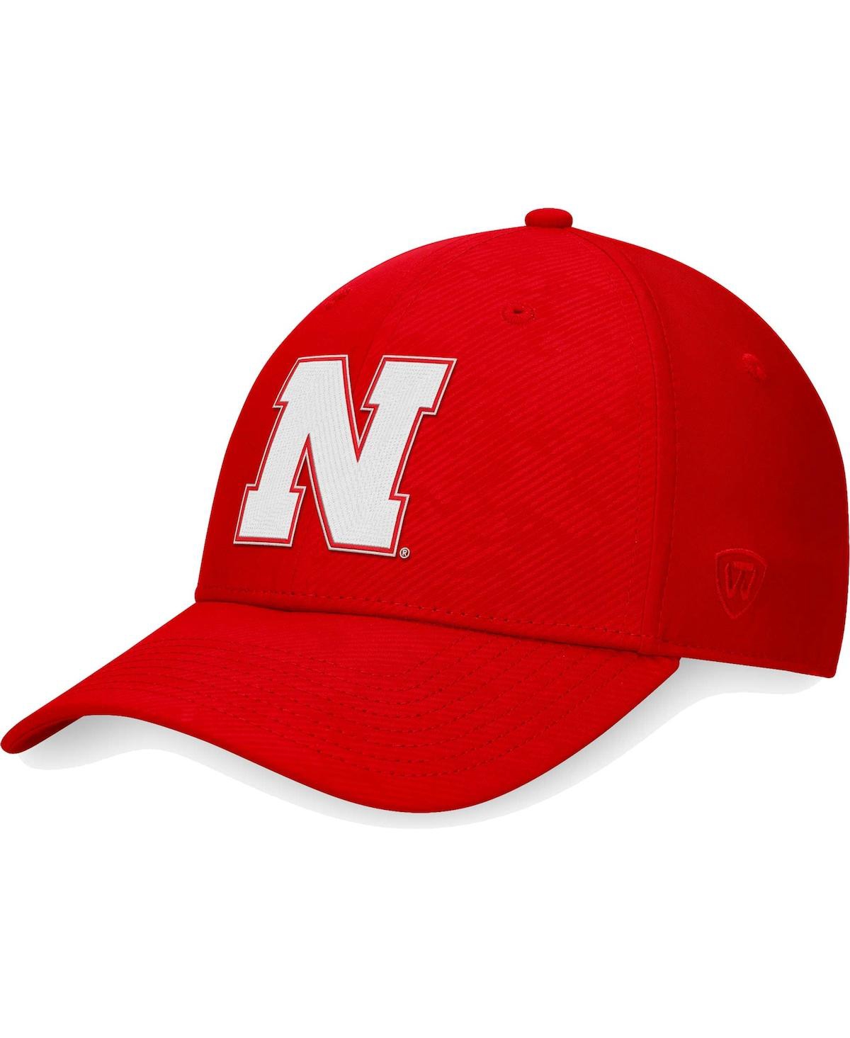 Shop Top Of The World Men's  Scarlet Nebraska Huskers Deluxe Flex Hat