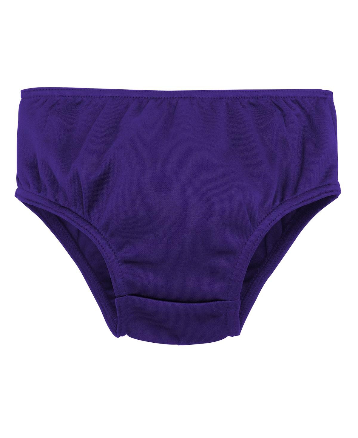 Outerstuff Girls Toddler Purple, Gold Lsu Tigers Two-piece Cheer Captain Jumper Dress And Bloomers Set In Purple,gold