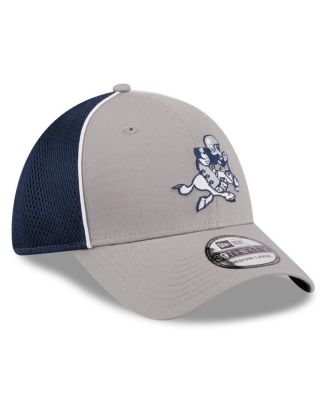 Men's Silver, Navy Dallas Cowboys Pipe Retro Joe 39THIRTY Flex Hat