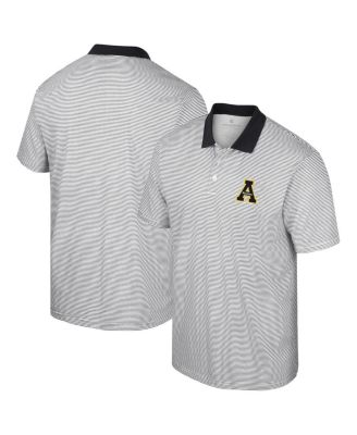 Men's White, Black Appalachian State Mountaineers Print Stripe Polo Shirt