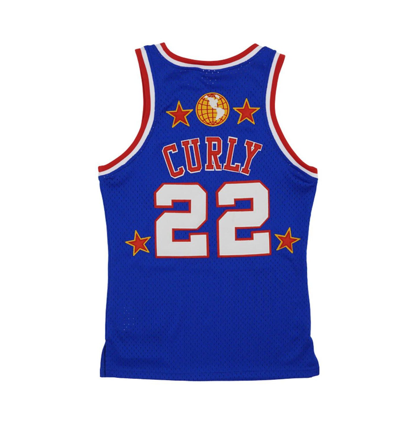 Мужской топ Rings & Crwns Curly Neal Royal Harlem Globetrotters Throwback Swingman Jersey — фото 4