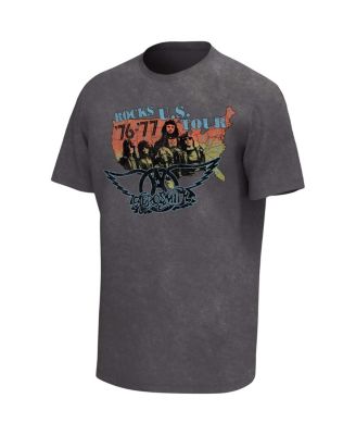 Men's Charcoal Aerosmith 1976/77 U.S. Tour Washed Graphic T-shirt