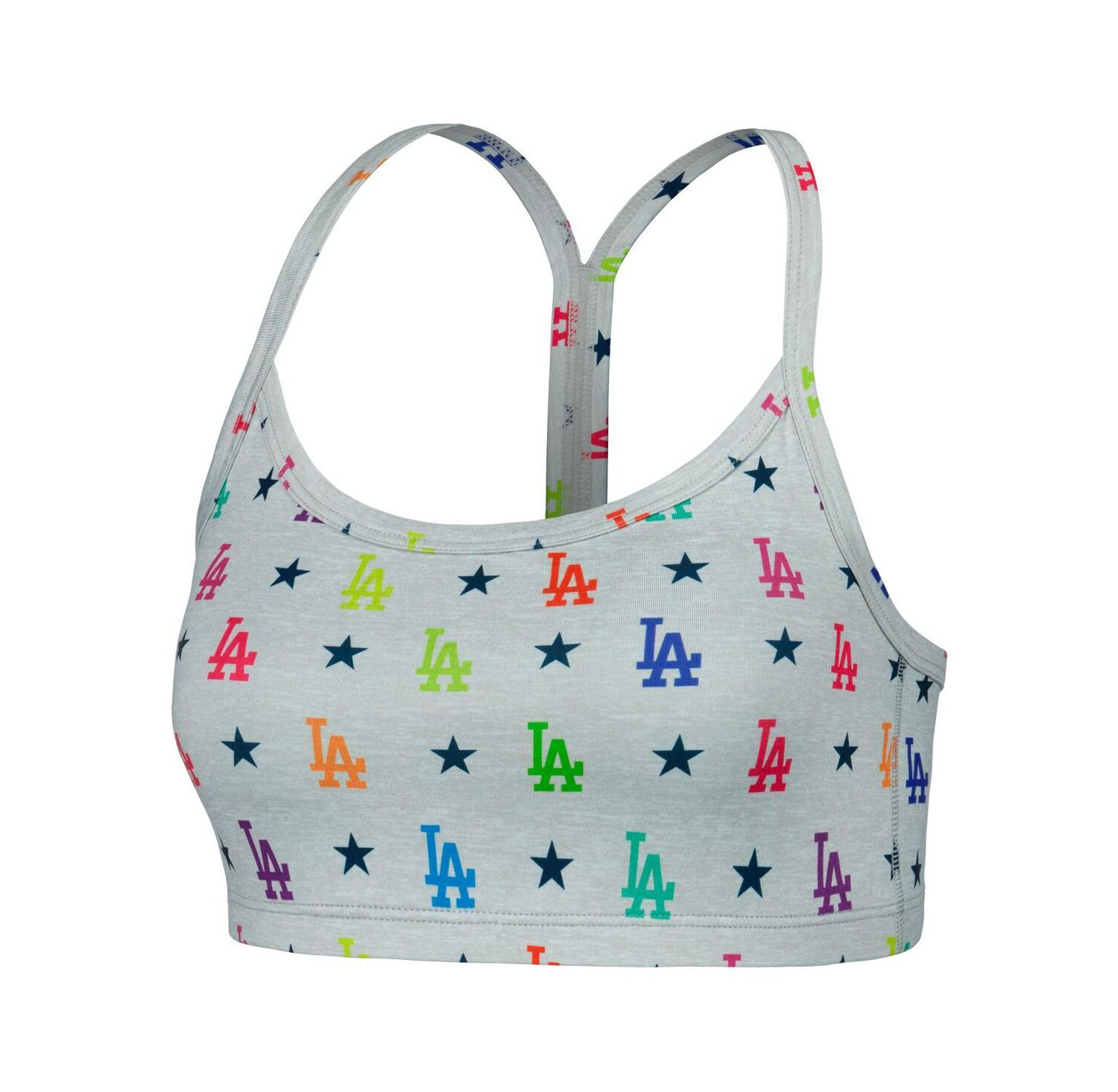 Women's Gray Los Angeles Dodgers TLC Rainbow Bra