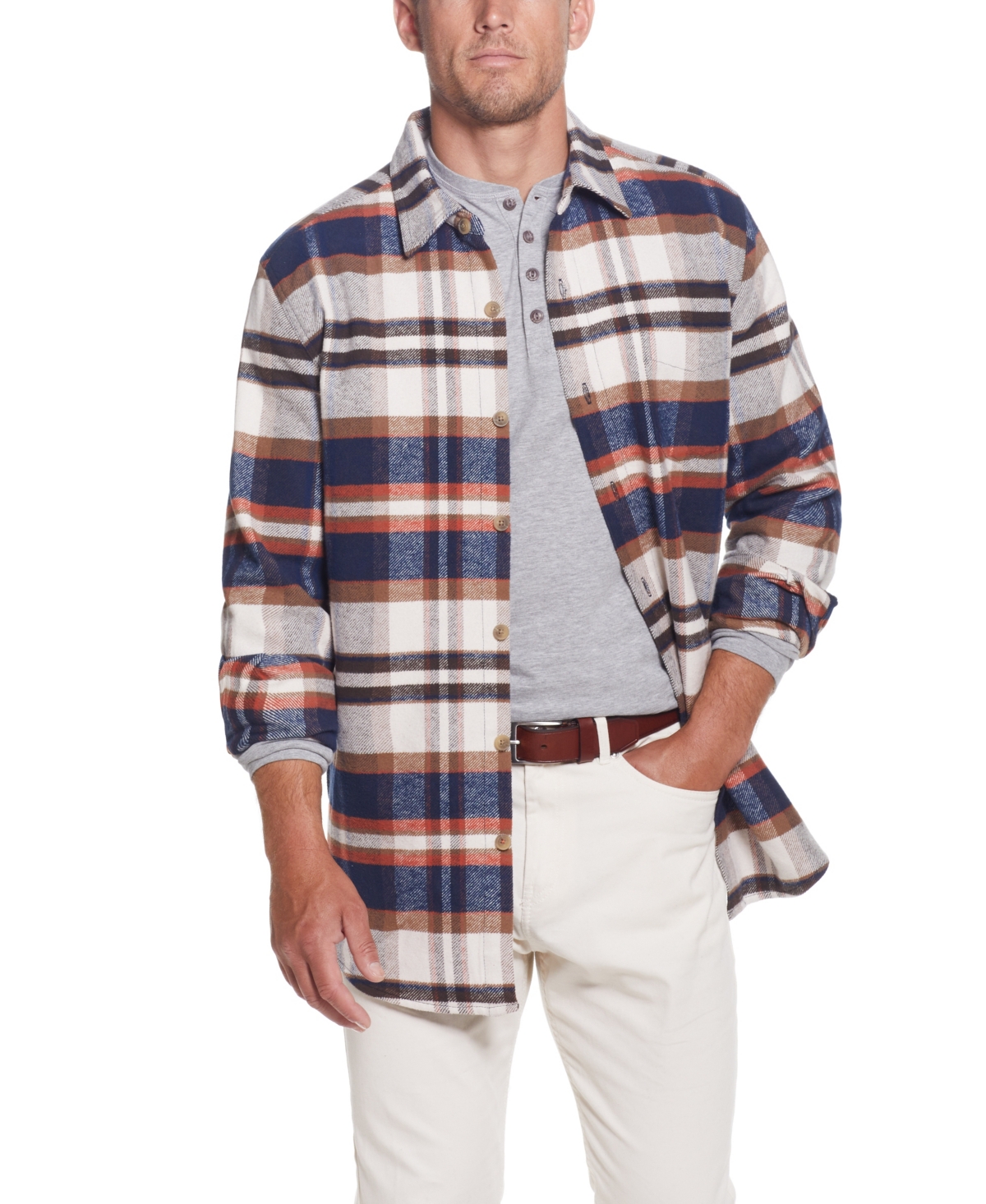 Men's Lumberjack Flannel Unlined Shirt Jacket - Natural