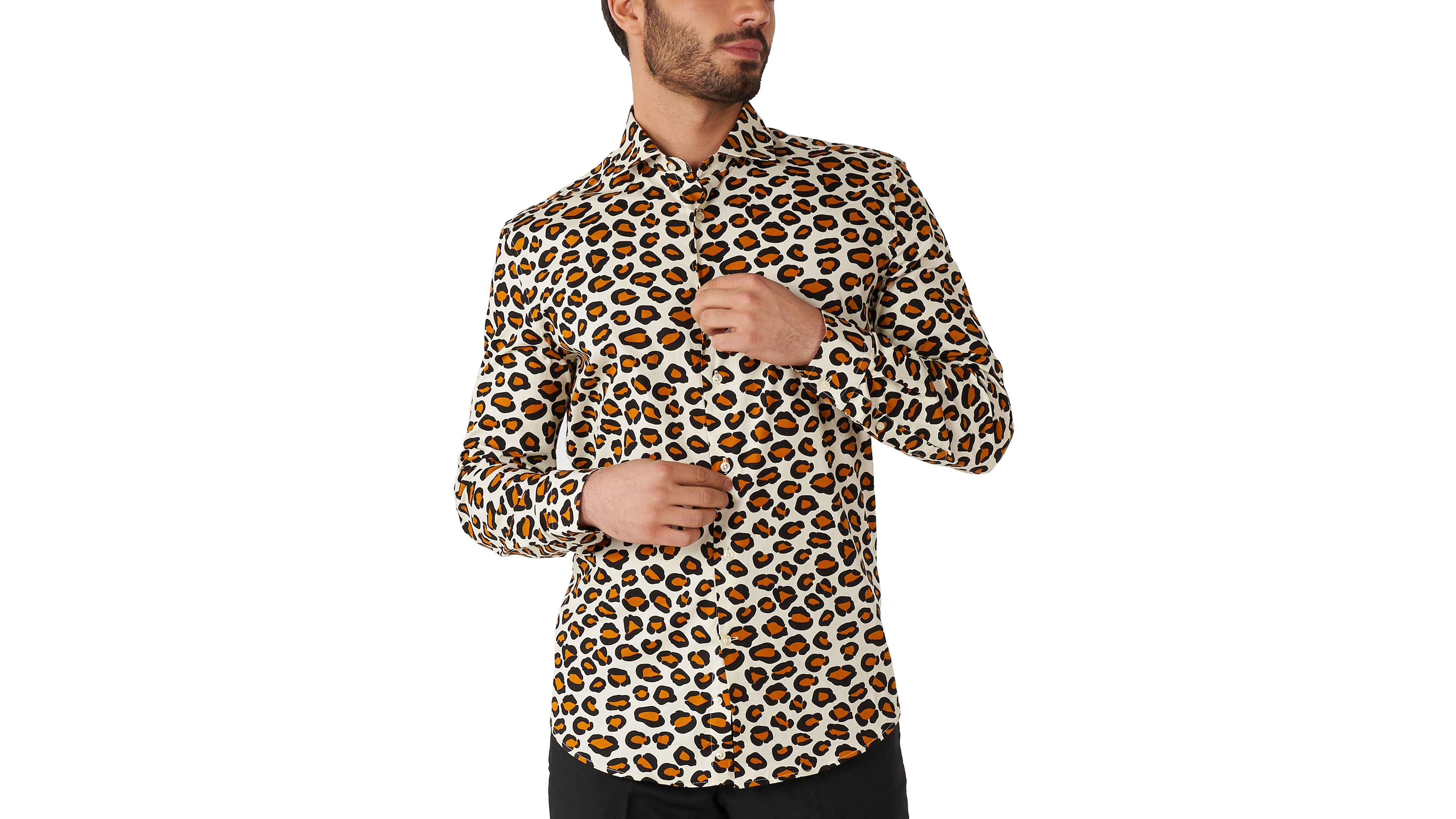 OppoSuits Men's Crazy Party Shirt - Long sleeve Button Down for Men The Jag Slim Fit
